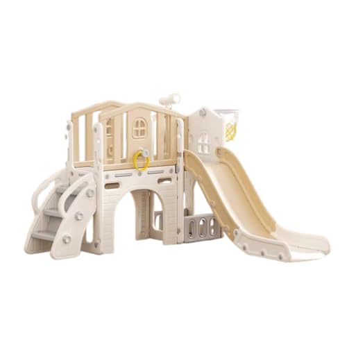 Russle Spielgerät Turm Luxus-Haus, Beige/Creme, Für Kinder 1-5 Jahre, Durable Kunststoff, 173x145x100 cm,