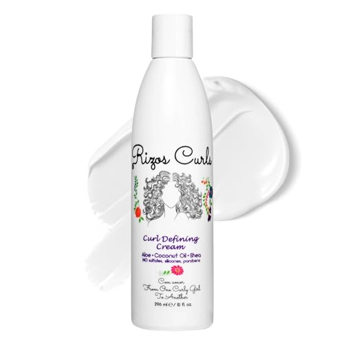 Rizos Curls Curl Defining Cream for Wavy, Curly, Coily Hair – Frizz Control, Defines, Softens, Moisturizes, Adds Shine for 1a–4c Hair Types – Sulfate & Paraben