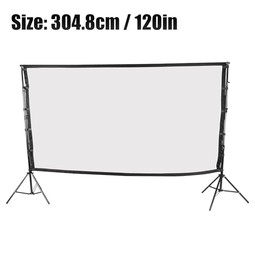Pantalla para proyector de 120 pulgadas 16:9, con doble trípode y bolso para casa, fiesta, oficina, aula, conferencias y entretenimiento miniatura 2
