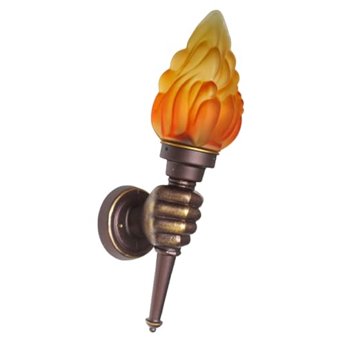 Générique Lampada da parete a torcia - Applique industriale rustica | Paralume in fiammato con in alluminio marrone anticato, decorazione vintage in stile rustico per soggiorno e corridoio