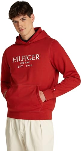 Tommy Hilfiger Herren Hoodie mit Bauchtasche, Rot (Dark Magma), XXL