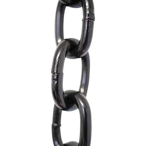 Image of RCH Hardware CH-S60-02-BLK-10 Steel Fixture Chain, 5 Gauge, Black (10 Feet)