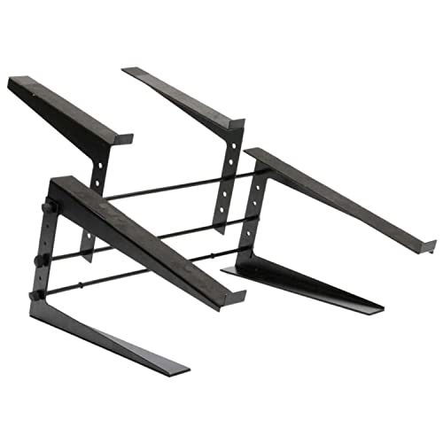 Ibiza - SLAP190 - Soporte doble para portátil y mesa de control DJ ajustable - Negro