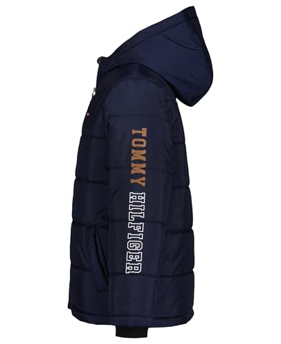 Image of Tommy Hilfiger Boys' Heavyweight Hooded Polar Fleece Lined Puffer Jacket