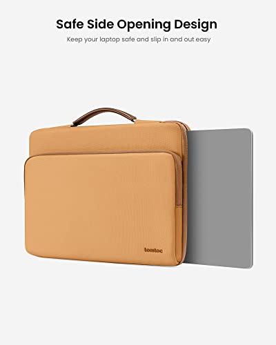 Image of tomtoc 360 Protective Laptop Case for 15.6-inch Acer Aspire 5 Slim Laptop, 15.6 HP Pavilion, 15.6 Inch ASUS ROG Zephyrus, Dell XPS 17, Water-Resistant Organized Notebook Carrying Bag Sleeve, Brown
