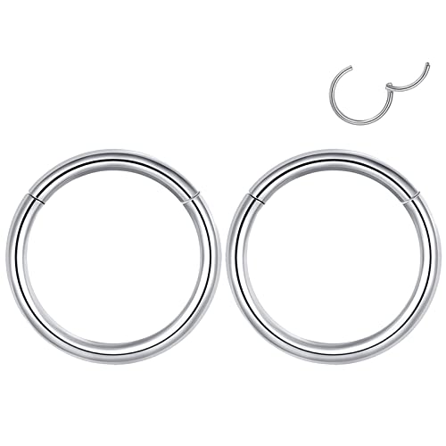 zoerbufan Piercing Nez Acier Chirurgical Solide 316L, Piercings Oreilles Faits à la Main, 10mm Anneau Piercing Nez Segmenté à Charnière Cover
