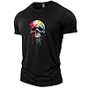 GYMTIER Skull Painted - Men's Gym T-Shirt - Bodybuilding Workout Top, Black, M #4
