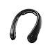 JISULIFE Ventilador de cuello portátil mejorado, soporte para el cuello, manos libres personal, ajuste de 5 velocidades, 5000 mAh, silencioso, recargable, regalos para mujeres y hombres- Negro