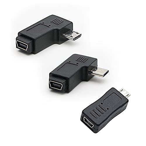 Mini USB to Micro USB Adapter, (3-Pack) Mini USB Female to Micro USB Male Convert USB Type B Micro to USB Type B Mini - Cable Connector Connector Charge & Data Sync