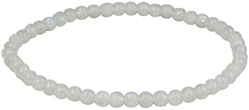 CHENYUE Handmade Gem Semi Precious Gemstone 4mm Round Beads Stretch Bracelet 7" Unisex