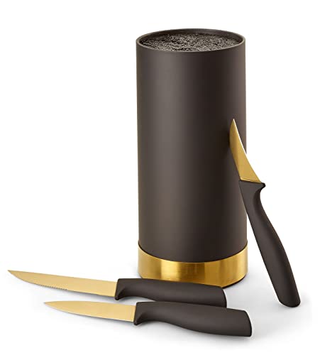 ECHTWERK Messerblock mit Borsteneinsatz |Küchenmesser Set 4tlg | Universalmesser | Schälmesser | Gemüsemesser | Messer aus Klingenstahl |...