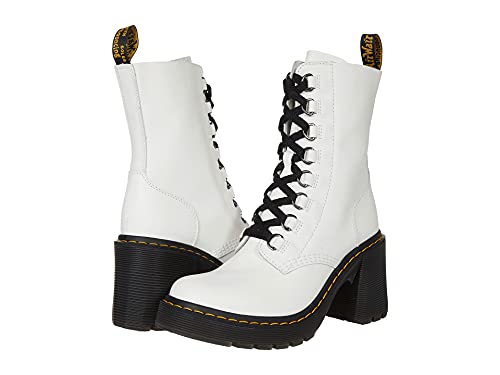 Dr. Martens Unisex 1460 Smooth Leather 8 Eye Boot, White, 14 Women/13 Men