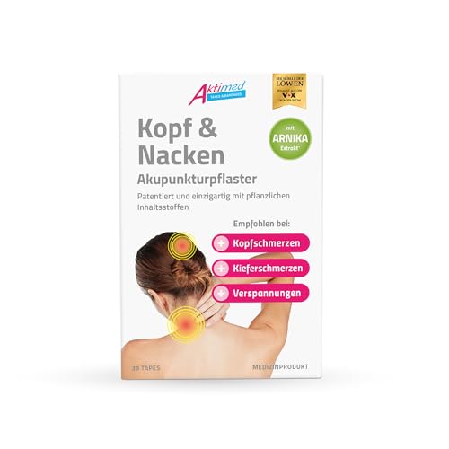 Aktimed Gitterpflaster Kopf & Nacken mit Arnika - Hautfreundliche Cross Tapes für Kopf- & Nackenschmerzen - Selbstklebende Grid Tapes mit Pflanzenextrakt - Zur Unterstützung bei Verspannungen