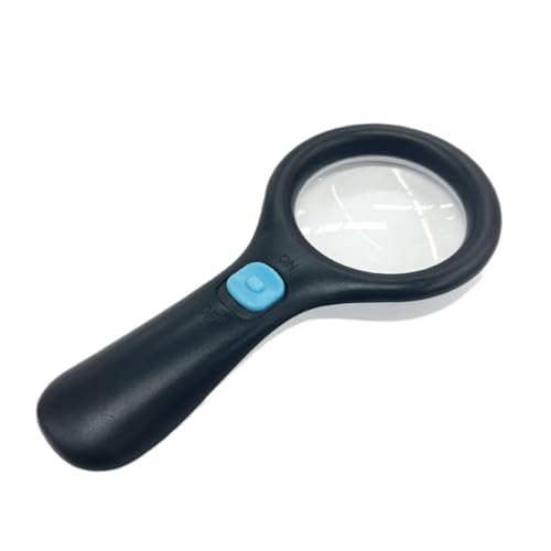Rulbelok Lupa 10X con 3 luces LED para lectura, exploración, adultos, mango ergonómico, práctico ABS