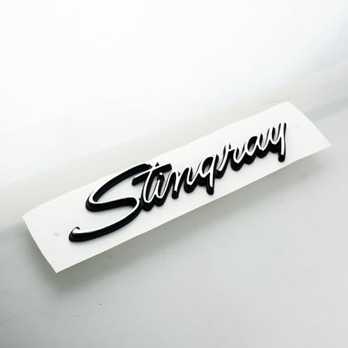 Image of Pair Set Stingray Emblems 3D Badges Front Fender Trim Parts Replacement for 69-73 Corvette C3 (Silver)