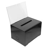 NUOBESTY Acryl Vorschlagsbox mit Schloss und Schildhalter Große Kapazität Durchsichtige Wahlurne für Stimmabgabe und Visitenkartenanzeige Elegantes Design