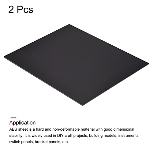 Image of MECCANIXITY Black ABS Plastic Sheet 10x8x0.08inch for Building Model, DIY Crafts, Panel, Pack of 2