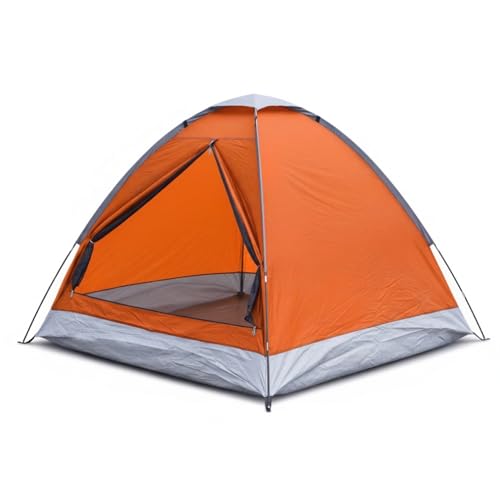 Image of 2 Person Camping Tent Dome Tent Water Resistant UV Protection Wind Ready Portable for Camping Hiking Trekking Festivals ET1102 Orange