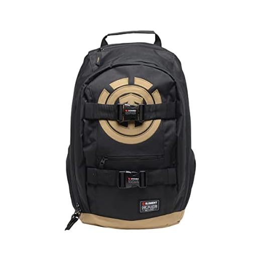Element Zaino da uomo Mohave - Libreria leggera da scuola con cinghie da skate, Pietra focaia nera., taglia unica