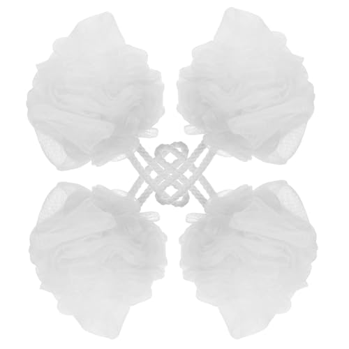 VALICLUD 4pcs Bath Sponge Balls for Shower Durable Body Exfoliator Back Scrubber Mesh Design for Abundant Lather Easy Clean Suitable for Men Women Bathing Accessories