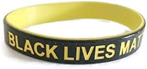 Black Lives Matter Black and Yellow Silicone Stretch Bracelet Wristband