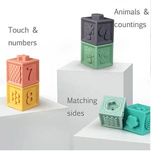 Blocos macios de empilhamento para bebê Montessori Sensorial Brinquedos de Banho Infantil para Crian