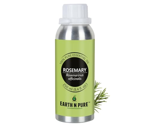 Image of Earth N Pure Rosemary Essential Oil | 100% Pure, Natural & Undiluted | Steam Distilled Rosemary Oil for Hair, Scalp, Skin, Aromatherapy & Diffuser | Vegan & Cruelty-Free | 250ml