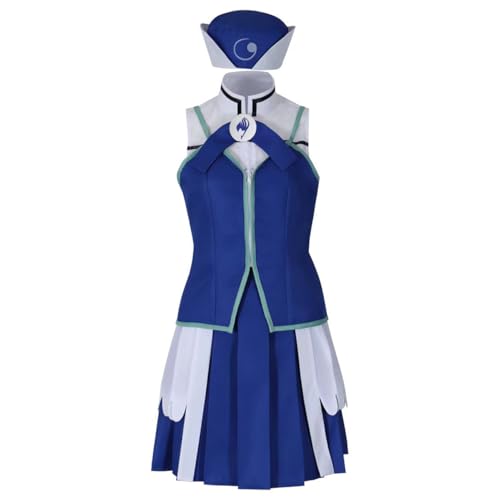Anime Cos Juvia Lockser Cosplay Costume Party Uniform Full Set Female Suit (Medium) Blue