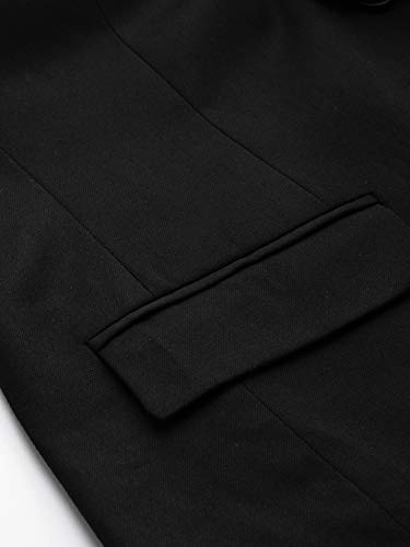 Image of MANQ Men Black Solid Slim Fit Bandhgala Suit