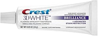 Crest 3D White Brilliance Toothpaste, Vibrant Peppermint, Travel Size, 0.85 oz (24g) - Pack of 12