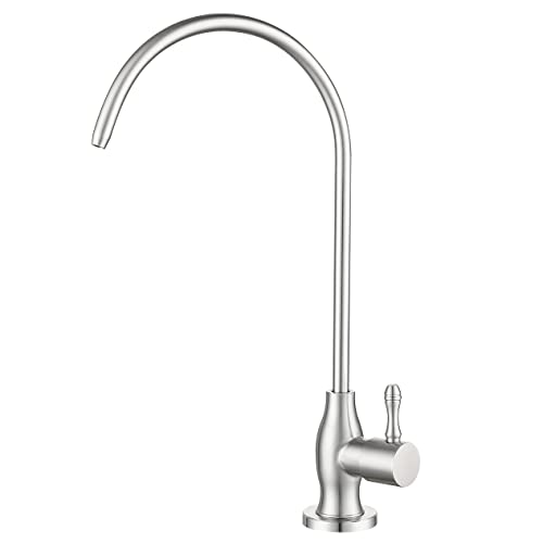 Drinking Water Tap, MIFULY Commercial Water Filtration Tap for Under Sink Water Filter System Kitchen Bar Sink Drinking Water Tap, Brushed Nickel Water Tap