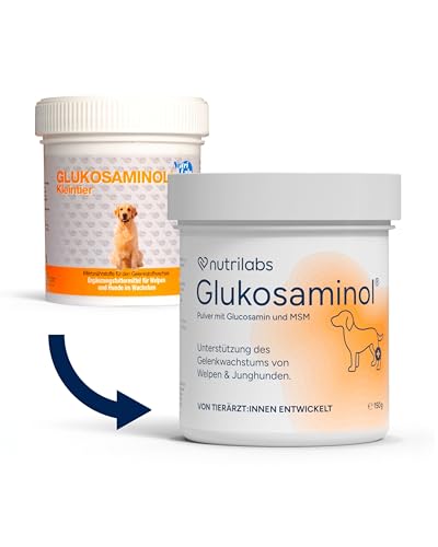 NutriLabs Glukosaminol® Kleintier Gelenkpulver für Hunde-Welpen 150 g - mit MSM, Artischocke, Glucosamin, UVM. - Hundewelpen Nahrungsergänzungsmittel - Gelenkgesundheit Welpen