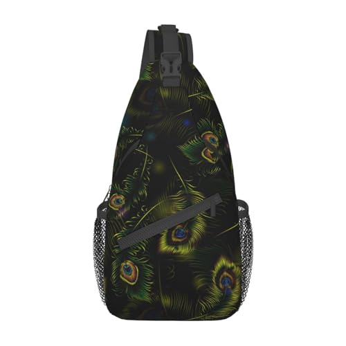 Peacock Shoulder Bag Cute Sling Backpack Daypack Casual Feather Hiking Bag Womens Backpack Bag Animal Bag