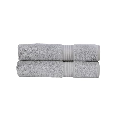 Christy Supreme Hygro 2 Bath Towels Set | Silver Grey | 100% Luxury Supima Cotton | Ultra Soft | Super Absorbent | 650GSM | Plush and Long Lasting