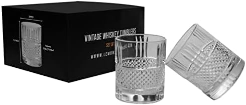 Miniatura 6 de LEMONSODA Vasos de whisky vintage premium Double Rocks - Vidrio de estilo vintage de diseño único