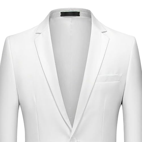 Men's Slim Fit One Button Business Casual Blazer Solid Color Suit Jacket One Button Formal Casual Sport Coat2