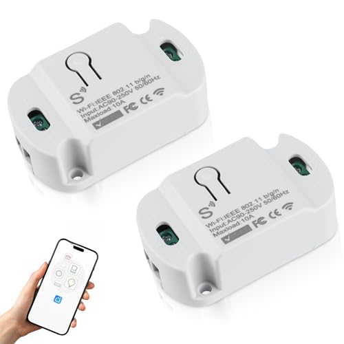 Tuya Smart Life Interruptor de Luz Inalámbrico Wifi 10A Funciona con Alexa, Google