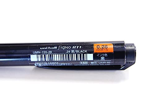Uni-Ball Signo Rt1 Retractable Gel Ink Pen, Ultra Micro Point 0.28Mm, Rubber Grip, Black Ink, Umn-155-28, Value Set Of 5 #TOP3