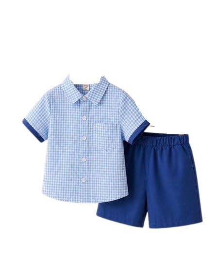 Child Boys Cotton Solid Set short Sleeve T Shirt Shorts Baby Boy Dress Comfortable Hosiery Outfit-image-38