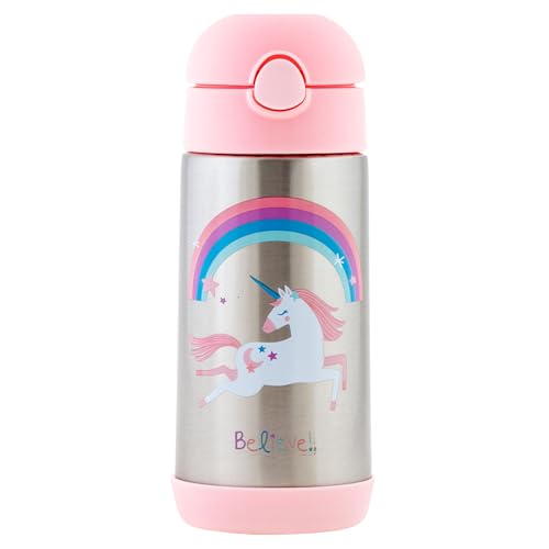 Image of Stephen Joseph Double Wall Ss BottleSnack - BPA, Phthalate and PVC-free, Easy Open with Snack Compartment, Leak-Proof Water Bottle with Cute Design for Girls & Boys (UNICORN)