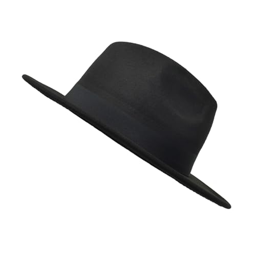 Image of Mens Fedora Hats Classic Wide Brim Fedora Hat for Women Men Dress Hats Panama Hat with Band