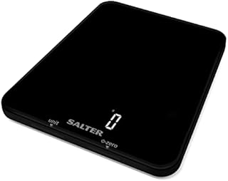 Salter 1180 BKDR Phantom Electronic Kitchen Scale, 5 Kg Maximum Capacity, Hidden until Lit Easy Read Display, Large Ultra Slim Glass Platform, Add & Weigh Functions, Measures Liquids, Black