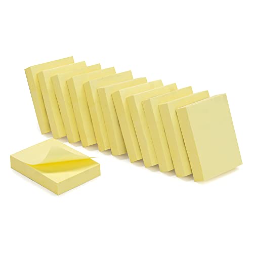 Bloc note repositionnable jaune 100 feuilles 40x50mm pack de 12