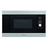 precio de microondas hotpoint Parrilla de cuarzo Hotpoint MF20G IX H horno de microondas incorporado y parrilla, descongelación rápida y funciones de autolimpieza, capacidad de 20L, 800W, Inox