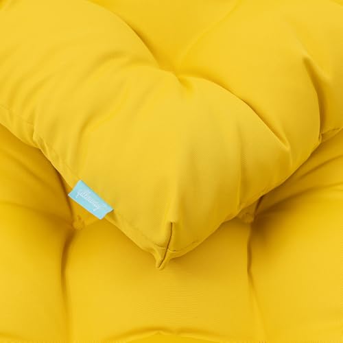 Image of QILLOWAY Indoor /Outdoor Square Seat Patio Cushion -2count,19-Inches (Yellow)