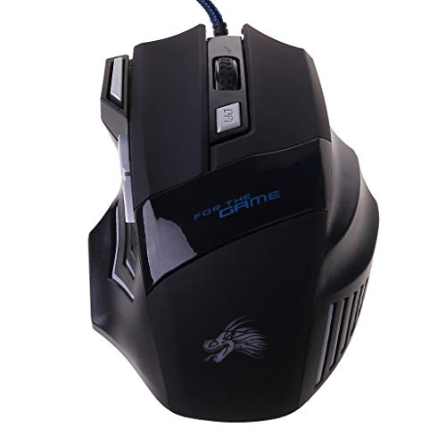 PENCHEAK High Gaming 5500 DPI RGB - Pesos ajustables con 7 botones programables para PC