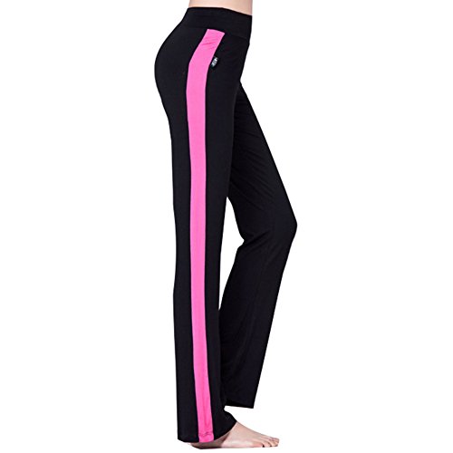 hibote Damen High Waist Jogginghose Yogahose - Frauen Schlaghose Fitnesshose Mit Seitenstreifen Elastic Freizeithose Laufenhose Weich Bequem Casual Cover