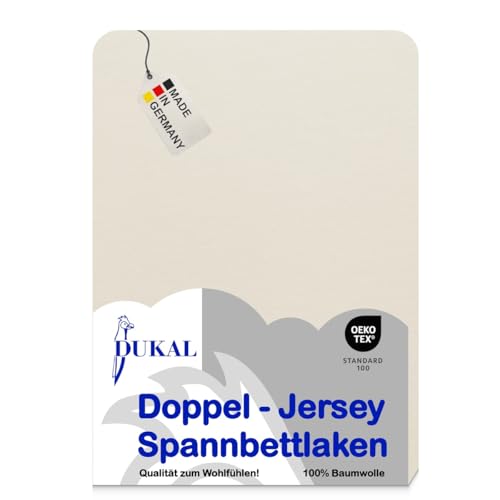 Dukal | Spannbettlaken für Split Topper | max. Höhe 10 cm | 180x200 – 200x200 cm | aus hochwertigem DOPPEL-Jersey | 100% Baumwolle | Farbe: Natur