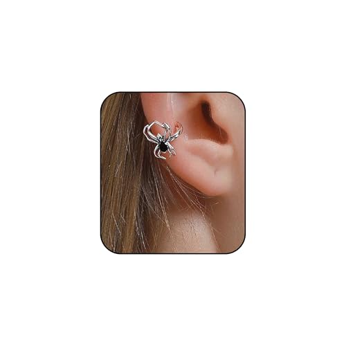 Halloween Spider Ear Cuff Earrings for Women Men Non Piercing Gothic Spider Clip Wrap Earrings Witch Vampire Costume Party Accessories (silver) by ZXYMHL - Used condition - US$7.12