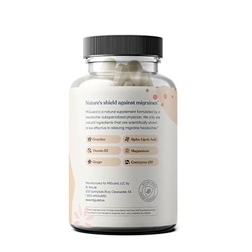 Miguard Headache And Migraine Relief Supplements - Drug Free Migraine Relief - Natural Supplements For Migraine Headaches (60 Capsules) #TOP1